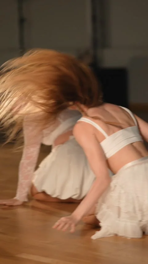 Dramatic Dance Performance Beautifully Captured in Motion, Showcasing Art and Stock Footage 313450273