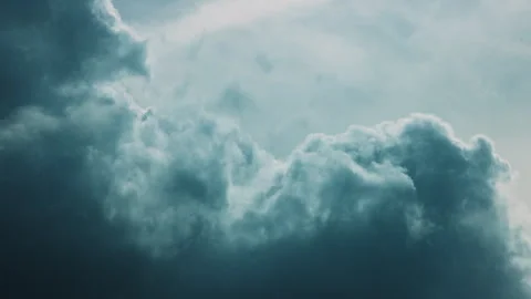 Dramatic Dark Blue Storm Clouds Time-Lapse Motion Stock Footage 318079731