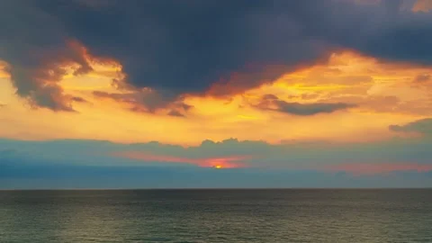 Dramatic dark clouds background,Beautiful 4K Time lapse of Majestic sunrise or s Stock Footage 238955535