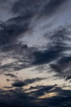Dramatic Dark Clouds at Dusk 스톡 사진