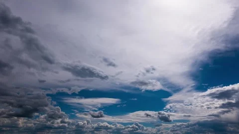 Dramatic Dark Clouds Fast Moving Across Blue Sky Time Lapse 스톡 동영상 337453358