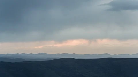 Dramatic Dark Clouds Moving Over High Altitude Plateau Time-lapse Stock Footage 326670550