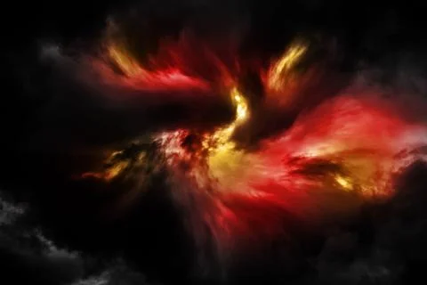 Dramatic Dark cloudy stormy sky in the evening Stock Illustration