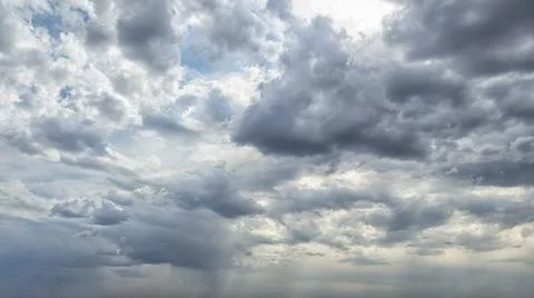 Dramatic dark cumulus sky as background Stock Photos
