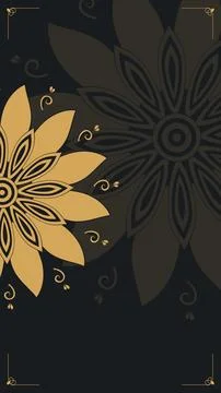 A dramatic dark floral pattern combines a large muted mandala with a croppe.. Stock Illustration