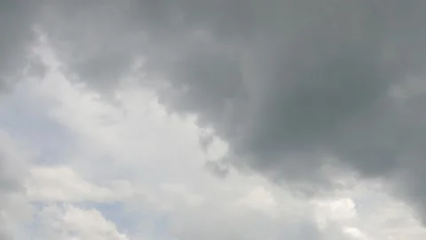 Dramatic dark gray cloud on sunrise or sunset sky Stock Footage 146735969