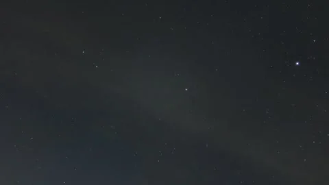 Dramatic dark night sky n bright starry twinkle stars with white cloud TimeLapse Video stock 243803130
