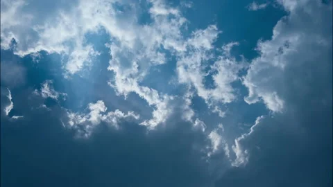 The dramatic dark sky and black clouds before the rain. Nature weather Stock Footage 188434923