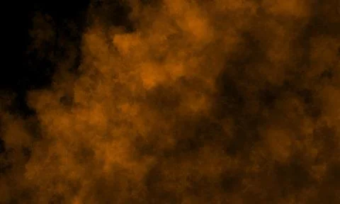 Dramatic Dark Smoke Texture Background With Orange Fog Effect Stock Photos