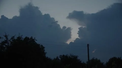 Dramatic dark storm clouds are moving fast, timelapse. Stock Footage 200014148