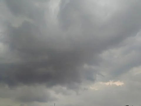 Dramatic dark storm clouds Foto stock