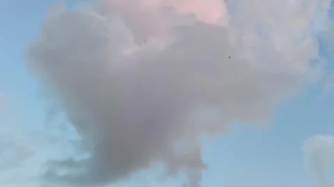 Dramatic Dark Storm Clouds Rising in Blue Sky Stock Footage 340465318