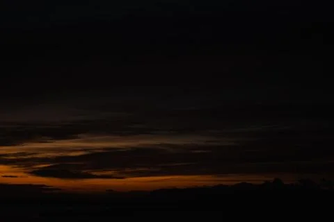 Dramatic Dark Sunset Clouds Over Horizon Stock Photos