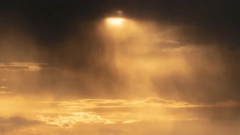 Dramatic dark sunset with stormy rainy clouds Видео 155503257