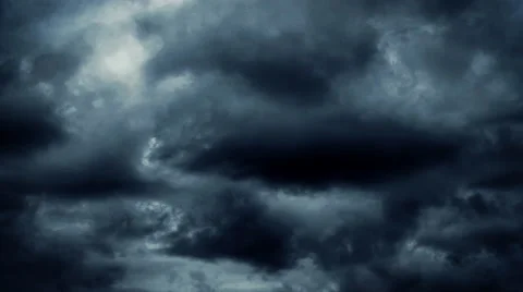 Dramatic darken blue clouds fly by Stock Footage 49693828