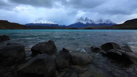 Dramatic dawn in Torres del Paine, Chile Stock-Footage 83825730