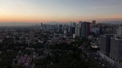 Dramatic Dawn Twilight Reveal: Aerial 4K of Mexico State Stock Footage 310259885