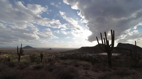 Dramatic Day Time Arizona Desert Landscape Time-Lapse Footage Stock Footage 246644970