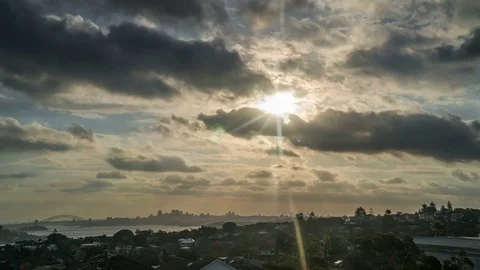 Dramatic daytime cloudscape timelapse in generic modern cityscape Stock Footage 84160227