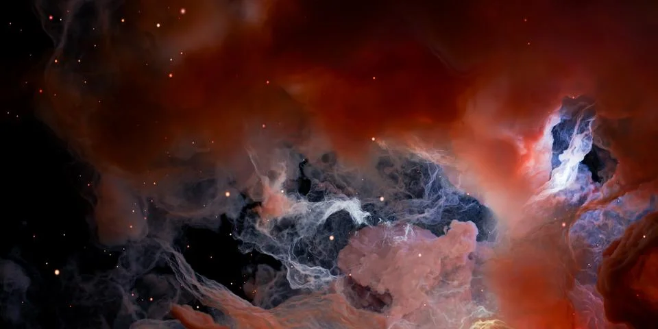 Dramatic deep space astronomy wallpaper, majestic future universe backdrop, e 스톡 일러스트