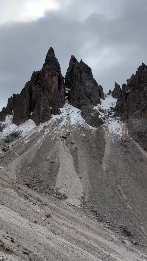 Dramatic Dolomites Peaks at Devil's Pass, Italy Stock Footage 331078666