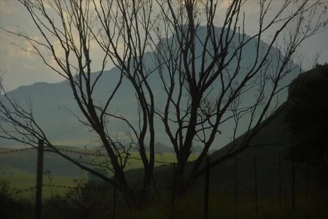 Dramatic Dragon Mountain Dusk Stock Photos