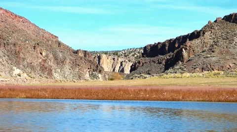 Dramatic Echo Canyon High Desert Lake Video stock 47474955