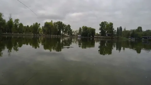 Dramatic epic fishing battle with jumping rainbow trout Stock Footage 85070938