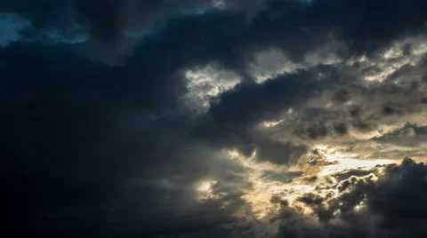 Dramatic Evening Clouds Time Lapse HDR Stock Footage 54904325