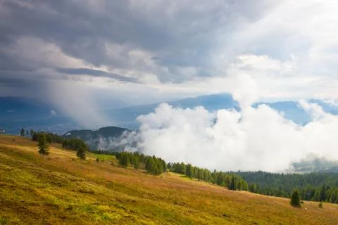 Dramatic evening in Gerlitzen Apls before storm,Austria. Stock Photos