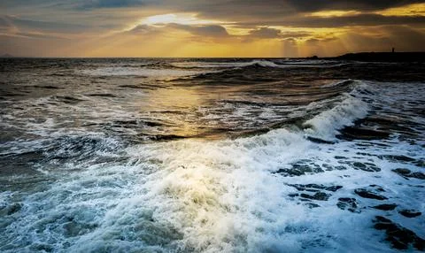 Dramatic evening light on the River Forth at Anstruther in Fife, Scotland Stock Photos
