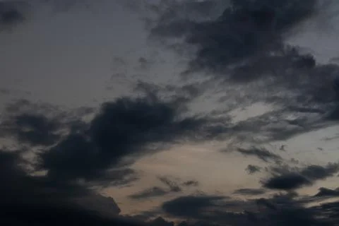 Dramatic Evening Sky with Dark Clouds Stock Photos