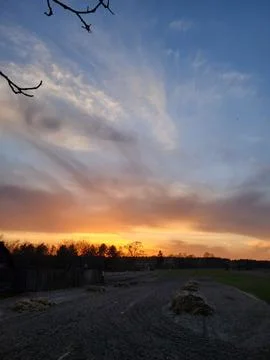 Dramatic evening sky during sunset Stock Photos