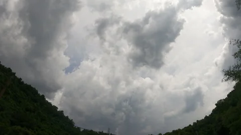 Dramatic evening sky timelapse with fast moving monsoon clouds Stock Footage 344111021