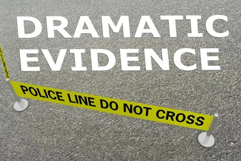 DRAMATIC EVIDENCE concept Illustrazione stock
