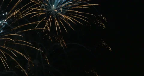 Dramatic explosion of colorful fireworks in a night sky Video stock 152756754