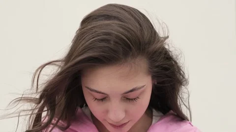 With a dramatic expression of sorrow, the woman embodies the light-heartedness Stock Footage 286090447