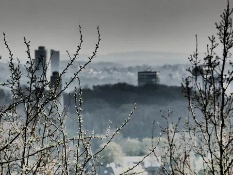 Dramatic expressionist image effect, rolling industrial landscape Stock Photos