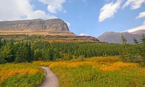 Dramatic Fall Colors in a Mountain Valley Stock Photos