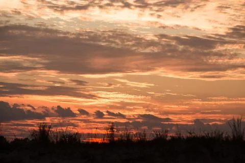 Dramatic fall sunset sky Stock Photos