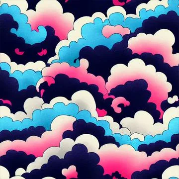 Dramatic fantasy clouds Stock Illustration