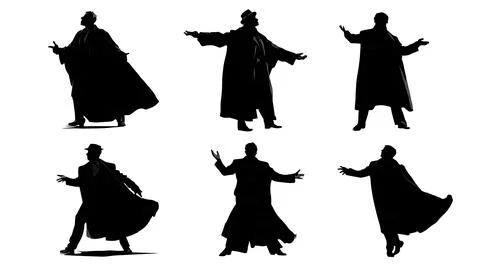 Dramatic Female Opera Singer (Soprano) Silhouette Pack Stock Illustration