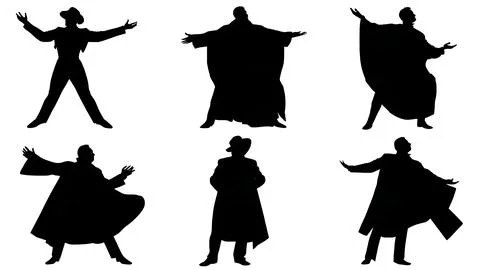 Dramatic Female Opera Singer (Soprano) Silhouette Pack Stock Illustration
