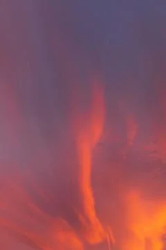Dramatic fiery sky sunset cloudscape at dusk 스톡 사진