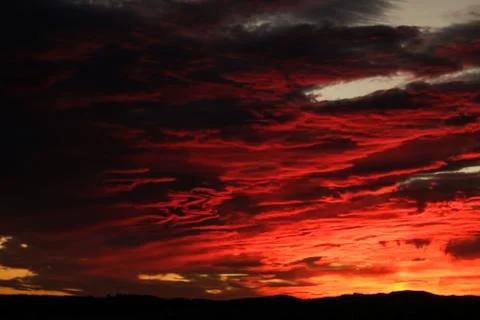 Dramatic fiery storm sky Stock Photos