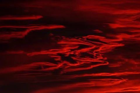 Dramatic fiery storm sky Stock Photos