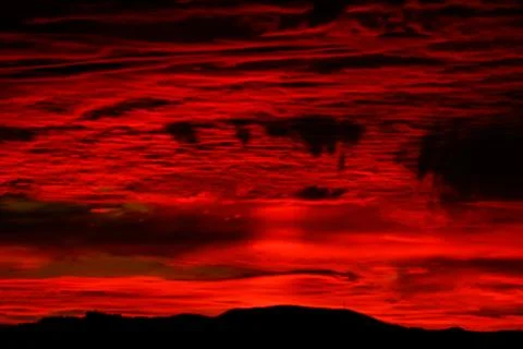 Dramatic fiery storm sky Stock Photos
