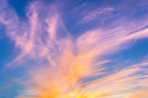 Dramatic fiery sunset sky Stock Photos