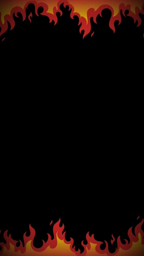 Dramatic fire flames burning along bottom on dark backdrop Video stock 326275500