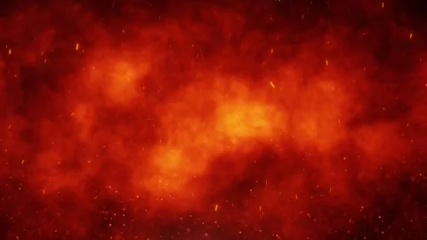 Dramatic fire flames closeup with sparks loop slow motion copy space backgro Stock-Footage 343610934